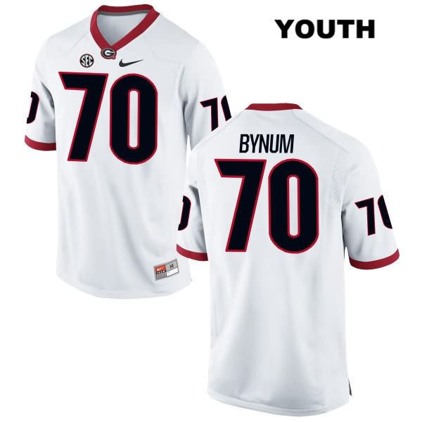 Georgia Bulldogs Youth Aulden Bynum #70 NCAA Authentic White Nike Stitched College Football Jersey GPT1356SN
